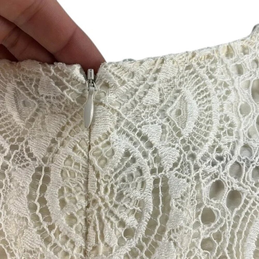 Zara Women Dress Midi White Lined Lace Women's Size S - Picture 12 of 12